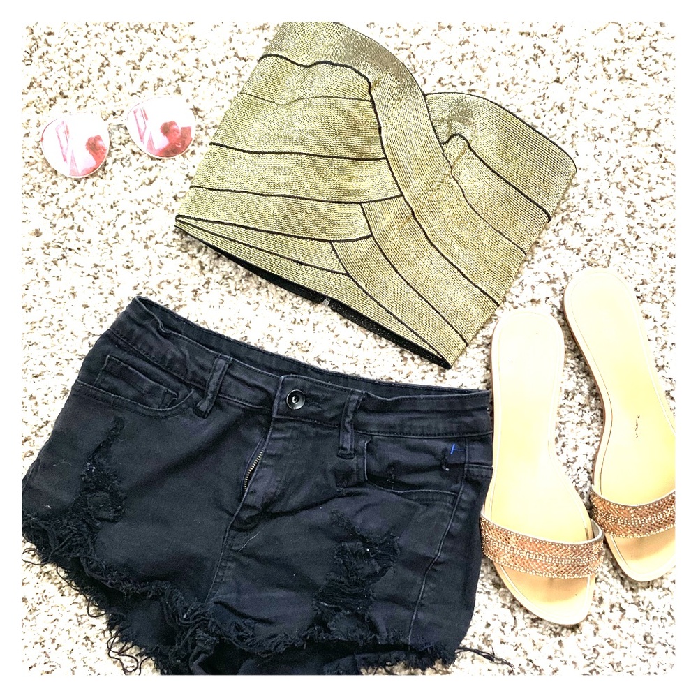 Gold shimmer crop top